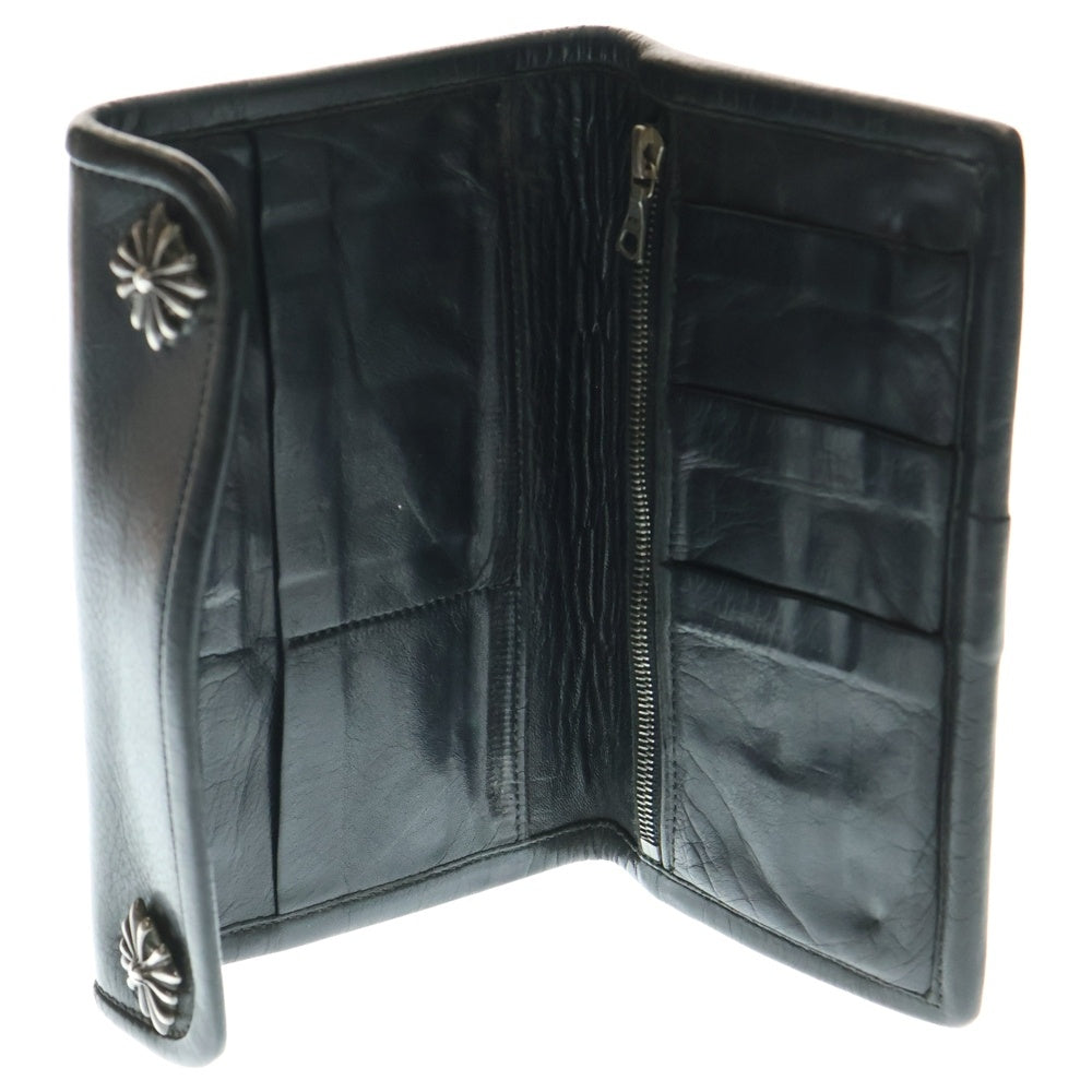 Travis Walker(トラヴィスワーカー) アイアンクロス シルバーウォレットリング付き レザートラッカーウォレット 財布 ブラック