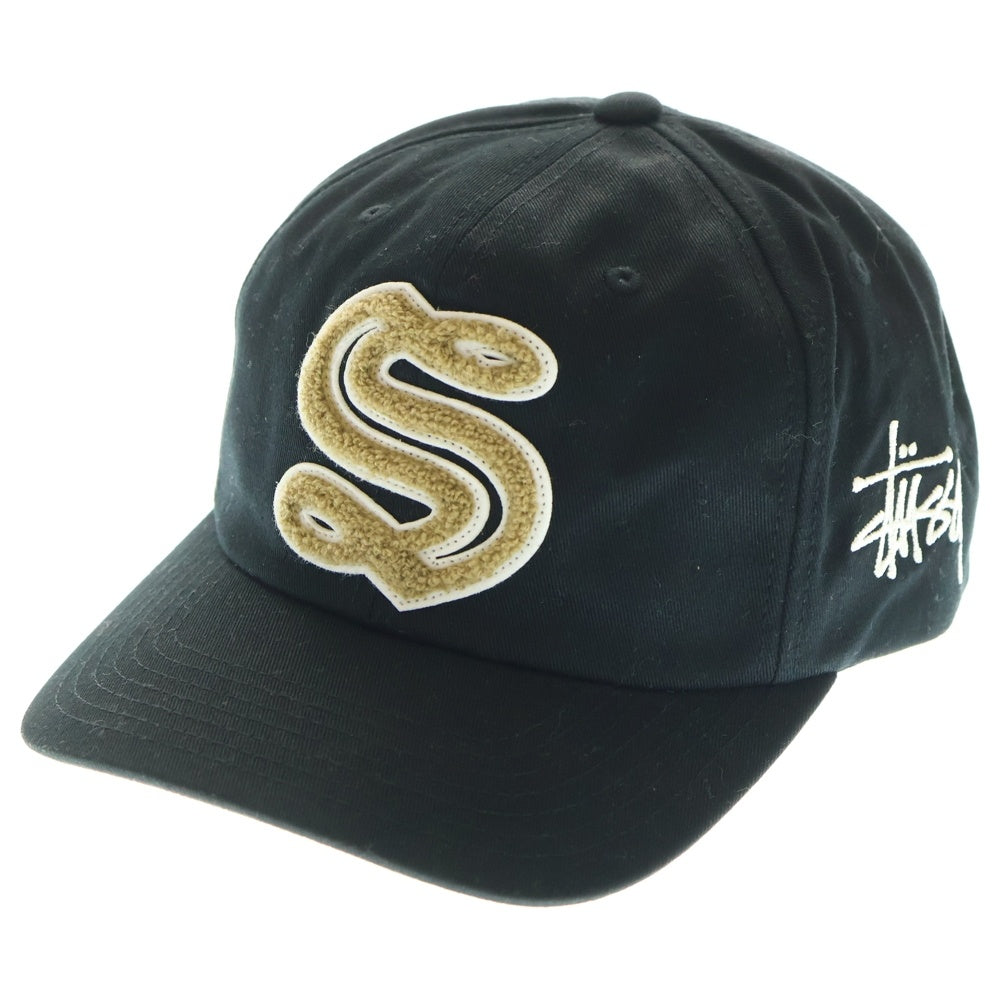 STUSSY(ステューシー) Chenilles S Low Pro Cap ロゴ スナップバック ベースボールキャップ 帽子 ブラック