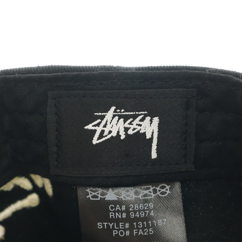 STUSSY(ステューシー) Chenilles S Low Pro Cap ロゴ スナップバック ベースボールキャップ 帽子 ブラック