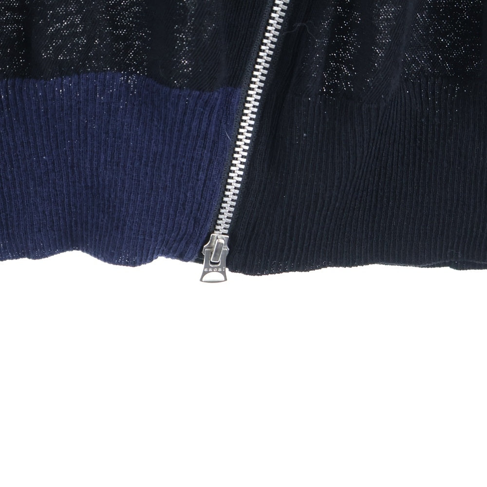 Sacai(サカイ) Loose Fit Sweater ルーズフィットセーター ジップデザインタートルネックセーター 20-02372M ブラック/ネイビー