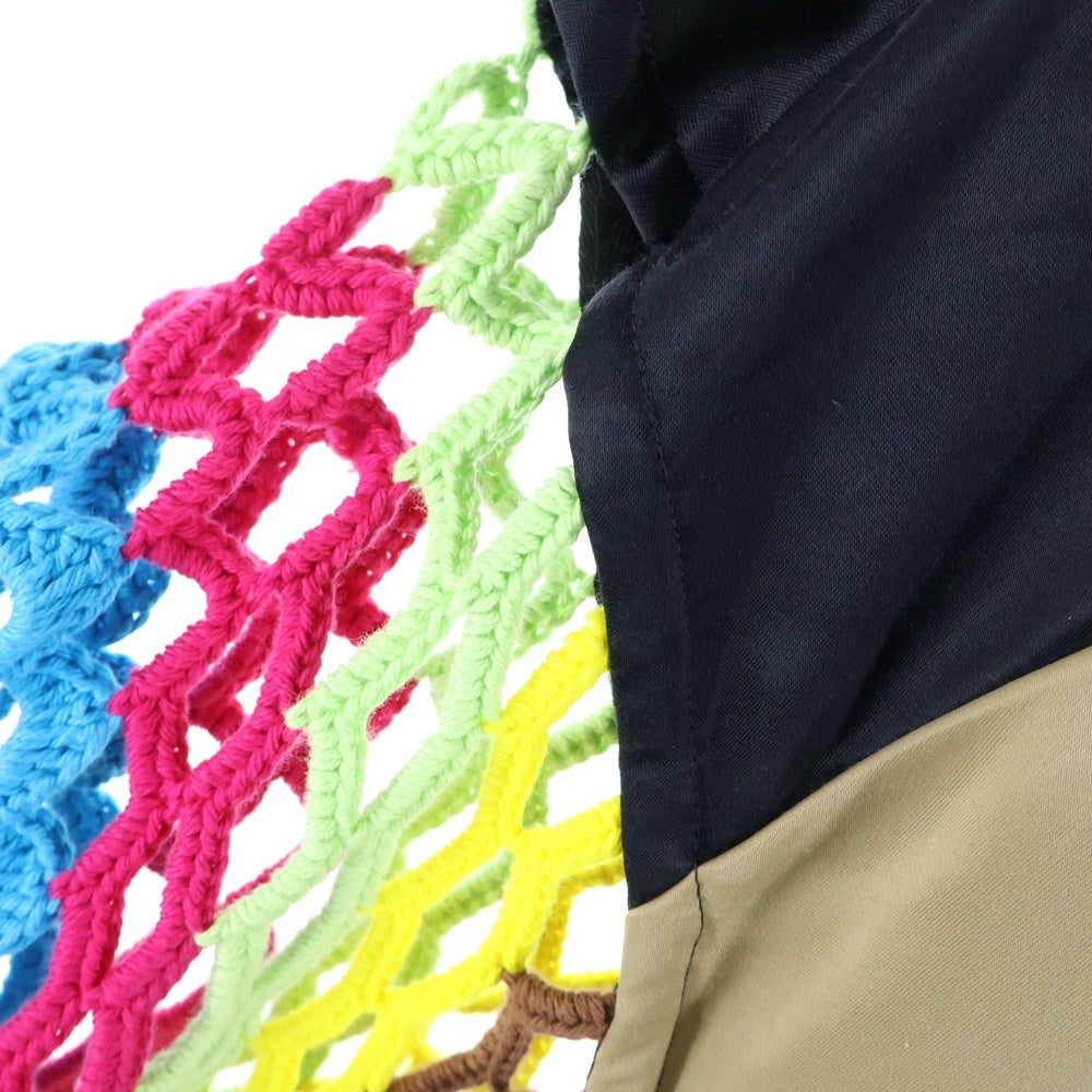 TENDER PERSON(テンダーパーソン) 24SS Crochet Sleeve Jscket クロシェスリーブジップアップブルゾンジャケット HB-TO-4248 マルチ