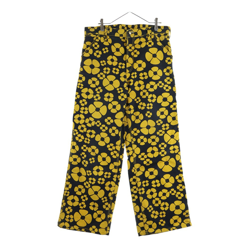 CARHARTT(カーハート) ×MARNI Single Knee Pants マルニ シングルニーパンツ プリント総柄ワークパンツ I031293 ブラック/イエロー