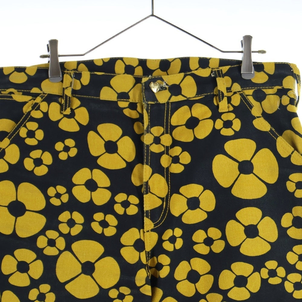 CARHARTT(カーハート) ×MARNI Single Knee Pants マルニ シングルニーパンツ プリント総柄ワークパンツ I031293 ブラック/イエロー