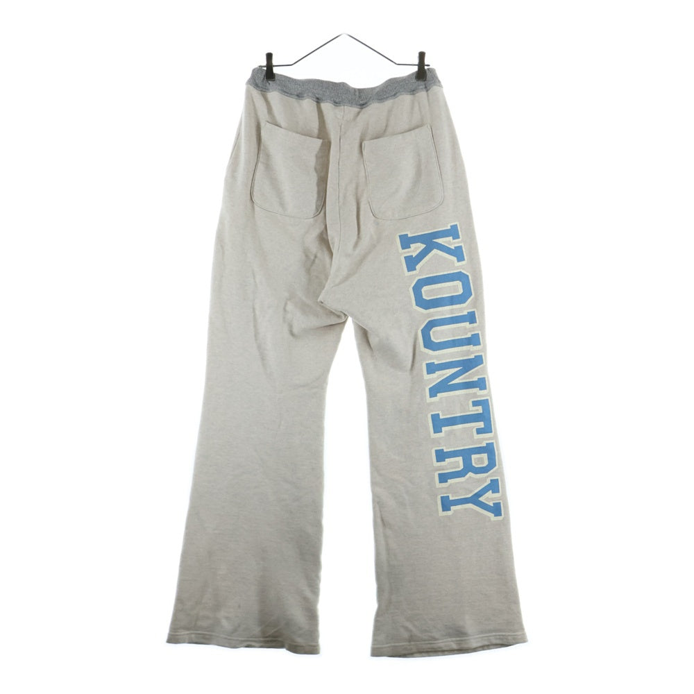 KAPITAL(キャピタル) Flared Cotton Jersey Sweatpants フレアコットンジャージースウェットパンツ フロントジップダブルニースウェットパンツ K2403LP049 グレー