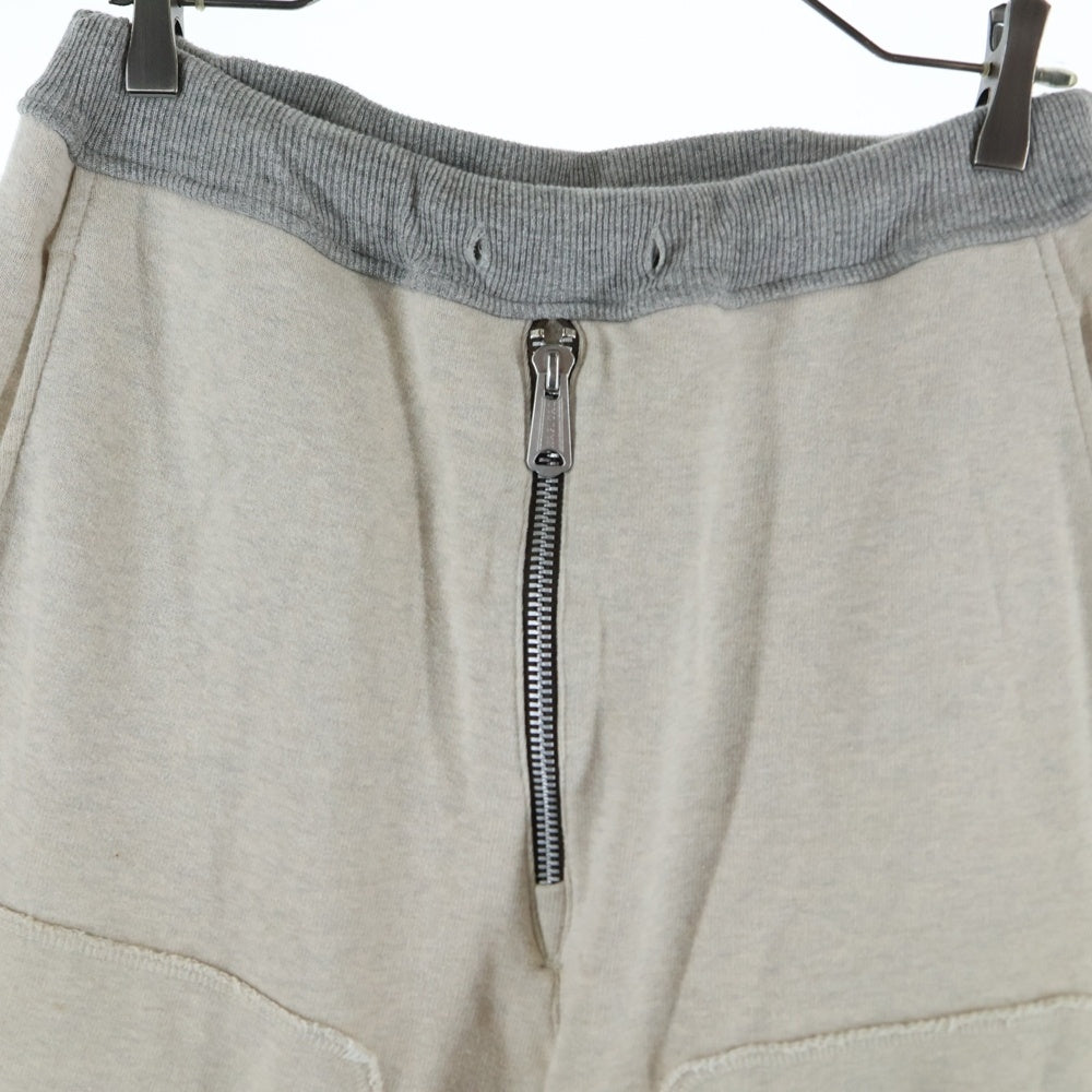 KAPITAL(キャピタル) Flared Cotton Jersey Sweatpants フレアコットンジャージースウェットパンツ フロントジップダブルニースウェットパンツ K2403LP049 グレー