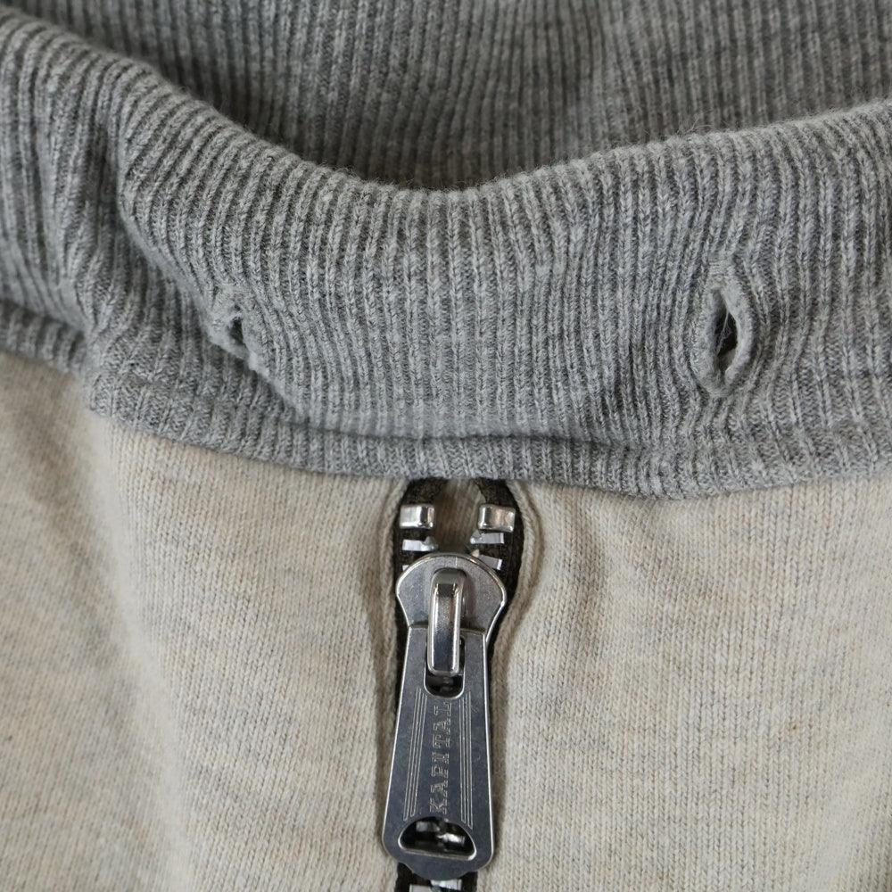 KAPITAL(キャピタル) Flared Cotton Jersey Sweatpants フレアコットンジャージースウェットパンツ フロントジップダブルニースウェットパンツ K2403LP049 グレー