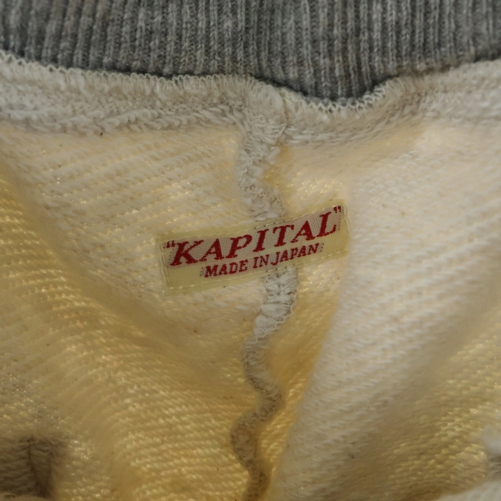 KAPITAL(キャピタル) Flared Cotton Jersey Sweatpants フレアコットンジャージースウェットパンツ フロントジップダブルニースウェットパンツ K2403LP049 グレー