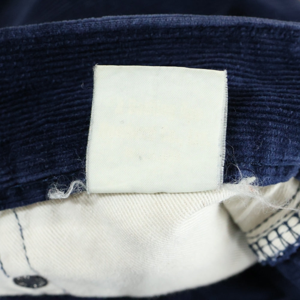 A BATHING APE(アベイシングエイプ) CORDUROY PANTS 紙パッチ ストレートコーデュロイパンツ ネイビー