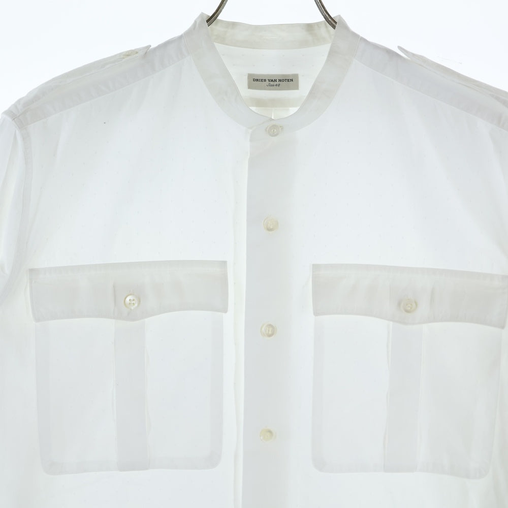 DRIES VAN NOTEN(ドリスヴァンノッテン) バンドカラー 長袖シャツ ホワイト