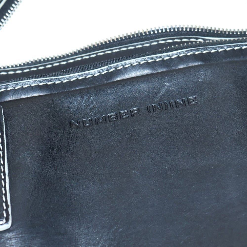 NUMBER (N)INE(ナンバーナイン) 本人期 USA レザーボストンバッグ スクエアシェイプダブルジップスクエアレザーボストンバッグ ブラック