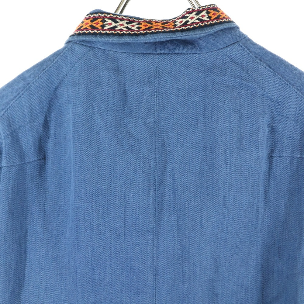 NUMBER (N)INE(ナンバーナイン) 09SS The Lonesome Heroes 本人期 レースアップチュニック モチーフ刺繍ベスト レッド/ブルー