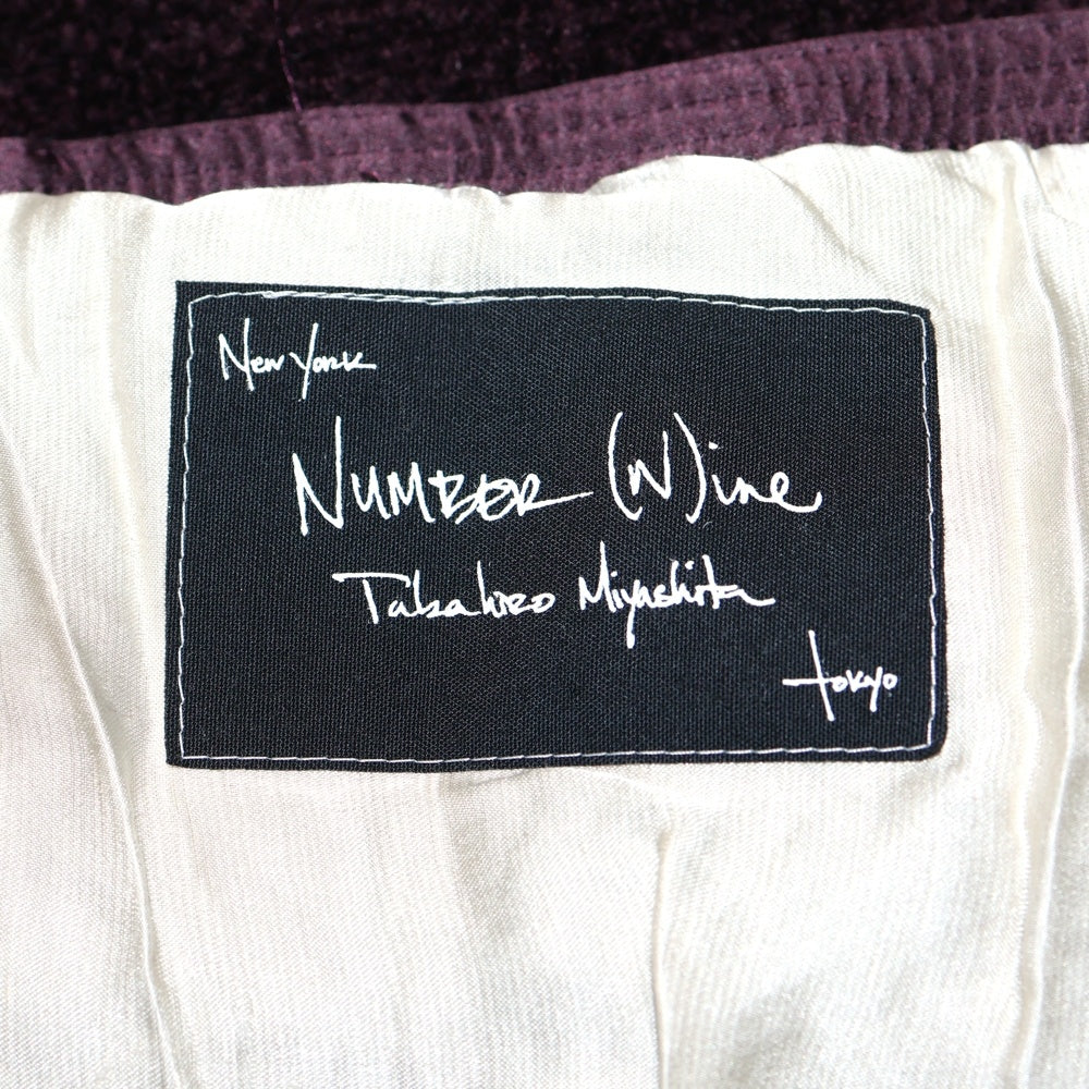 NUMBER (N)INE(ナンバーナイン) 09SS The Lonesome Heroes 本人期 ストール モチーフ刺繍マフラー バーガンディー