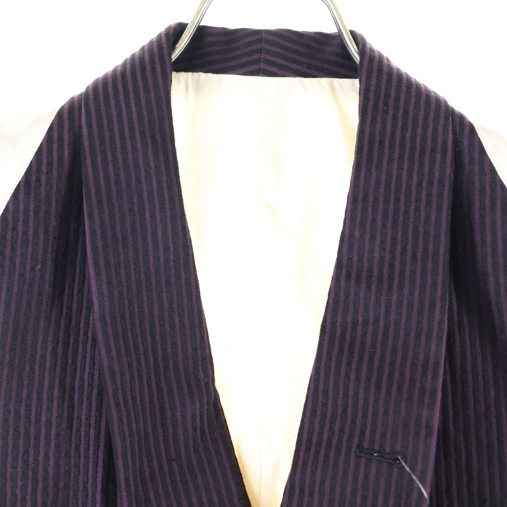 NUMBER (N)INE(ナンバーナイン) 09SS The Lonesome Heroes 本人期 ジレベスト モチーフ 刺繍 金ボタンストライプベスト S09-NJ032A バーガンディー