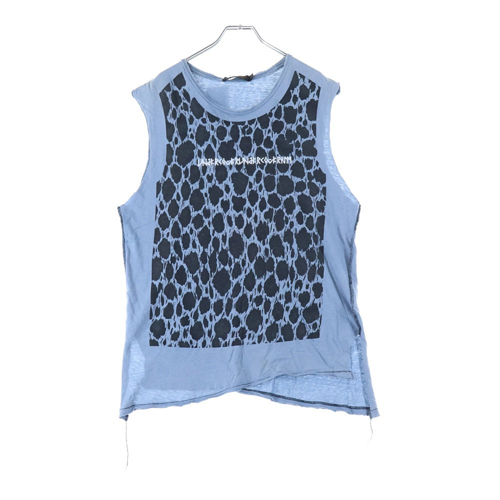 UNDERCOVER(アンダーカバー) 03SS Scab期 レオパード柄タンクトップ ロゴプリントノースリーブ ブルー