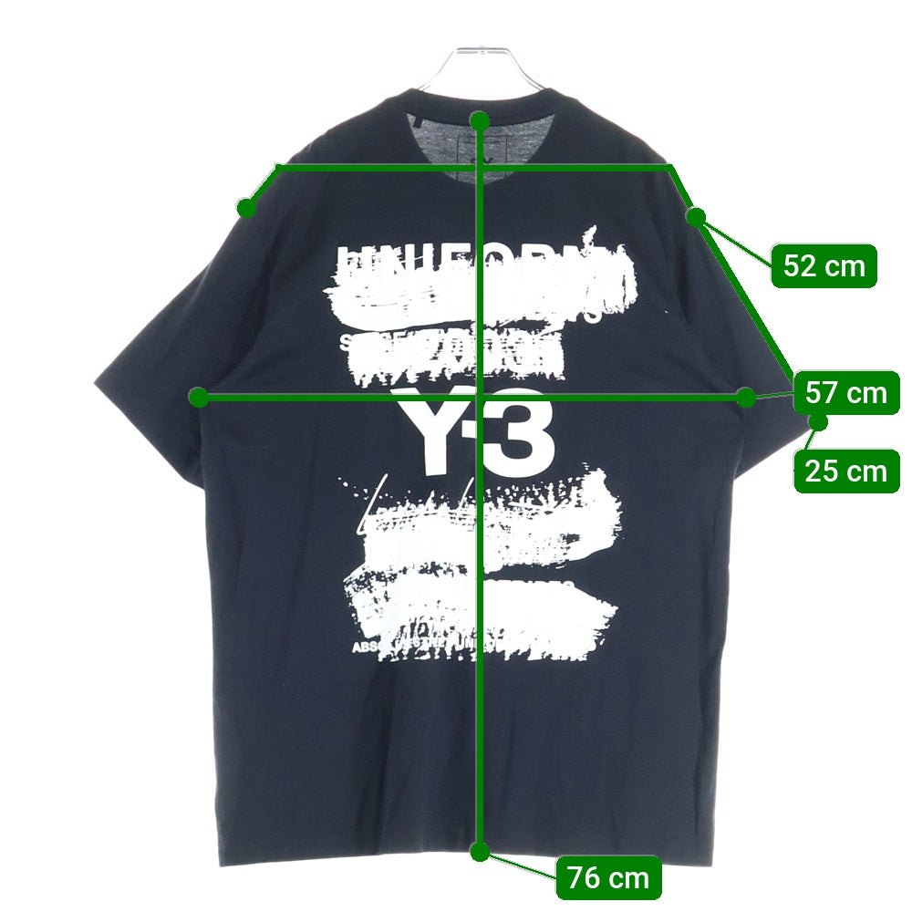 Y-3(ワイスリー) U GFX SS TEE バックプリント 半袖Tシャツ カットソー ブラック JN4879 16C001