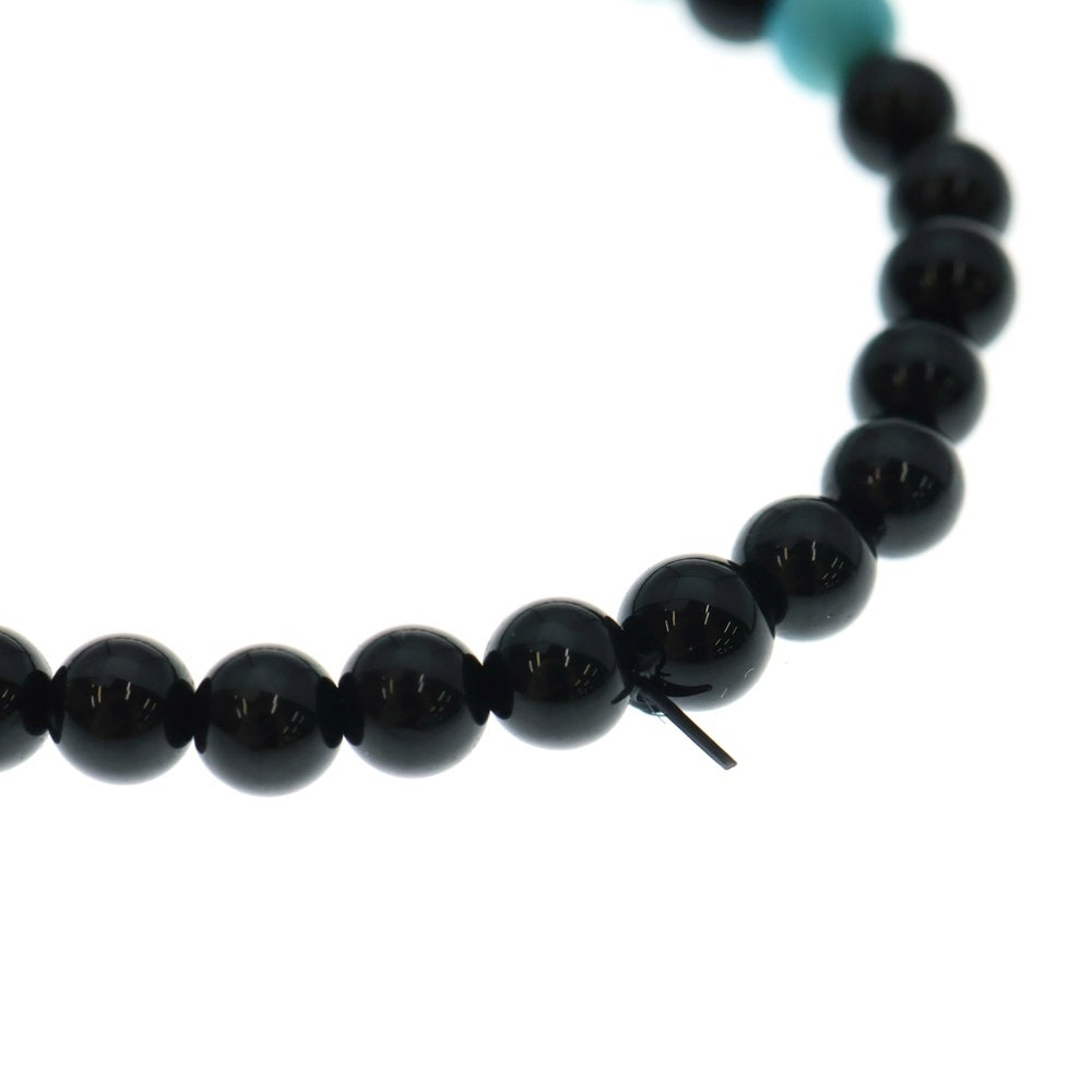 CHROME HEARTS(クロムハーツ) BEAD 6mm CHクロスチャーム ビーズブレスレット ブラック/ブルー/シルバー