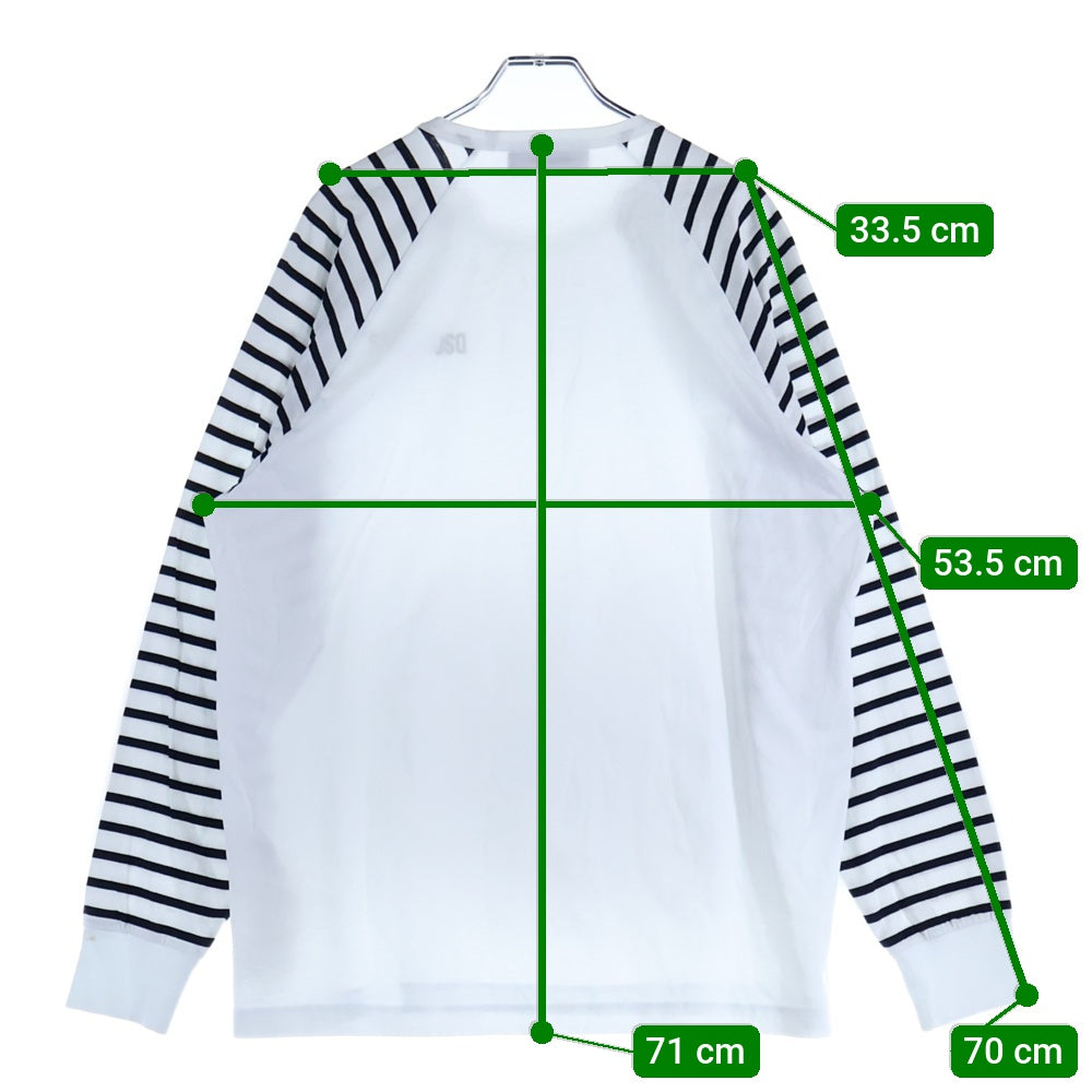 DSQUARED2(ディースクエアード) フロントロゴ ボーダー 長袖Tシャツ カットソー ホワイト/ブラック S74GD1138