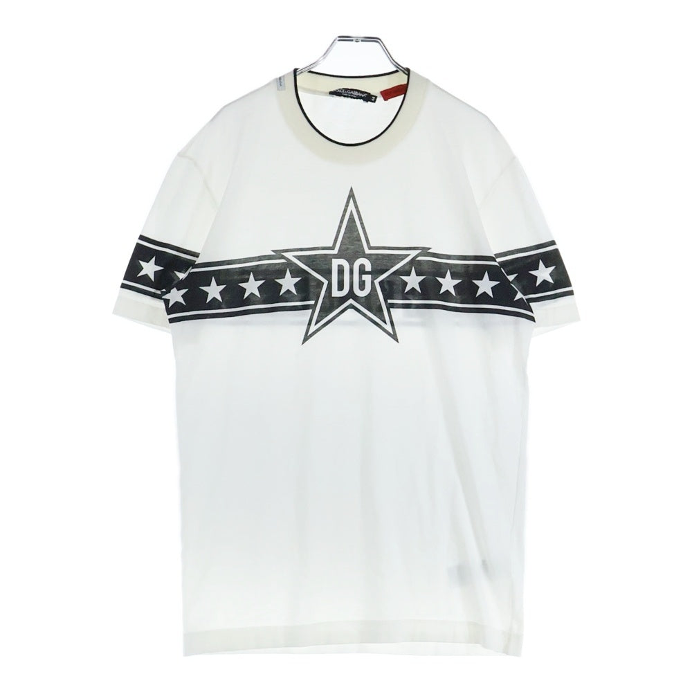 DOLCE & GABBANA(ドルチェアンドガッバーナ) フロントロゴデザイン 半袖Tシャツ カットソー ホワイト G8KD0T F17K5