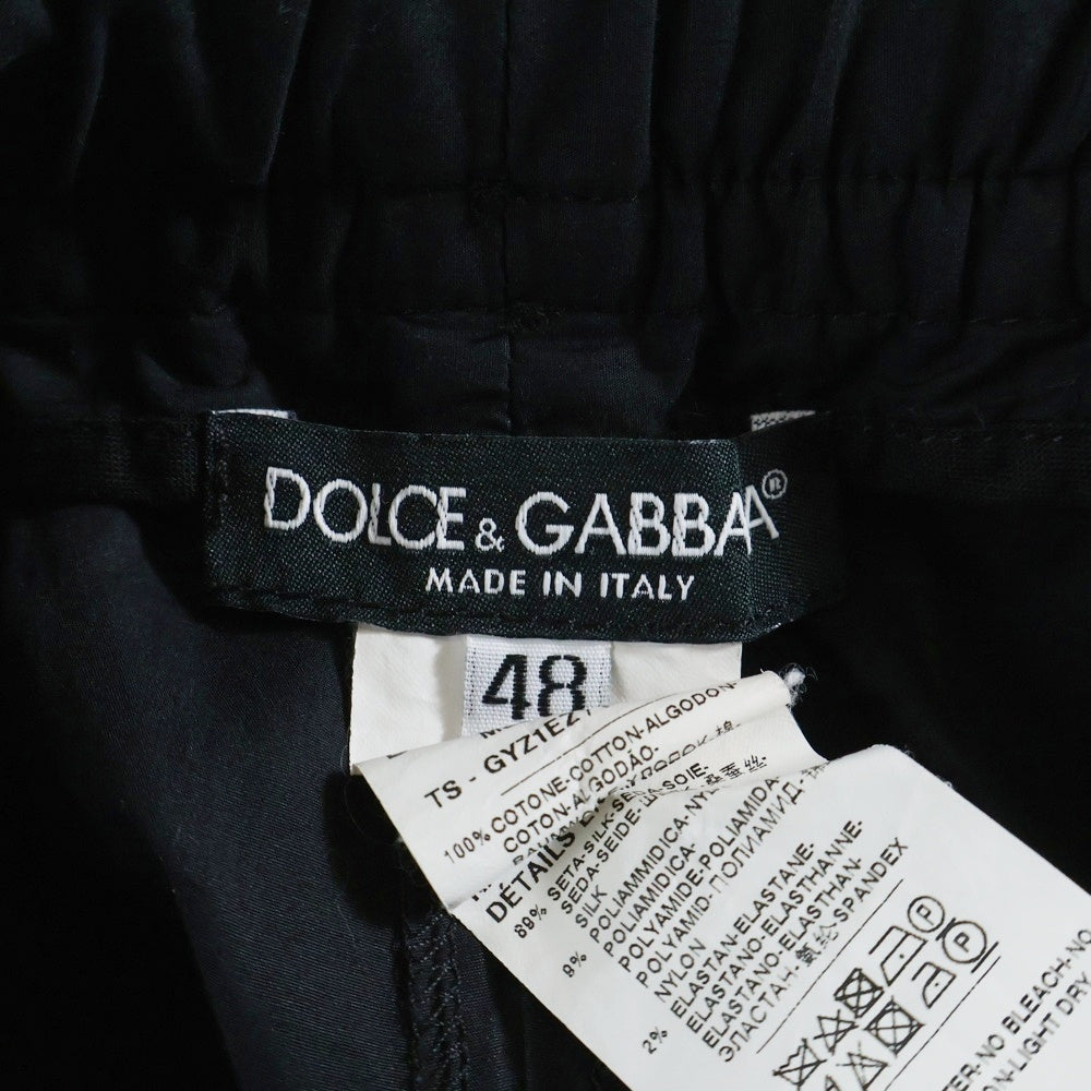 DOLCE & GABBANA(ドルチェアンドガッバーナ) バックロゴ刺繍 イージーパンツ ブラック GYZ1EZ