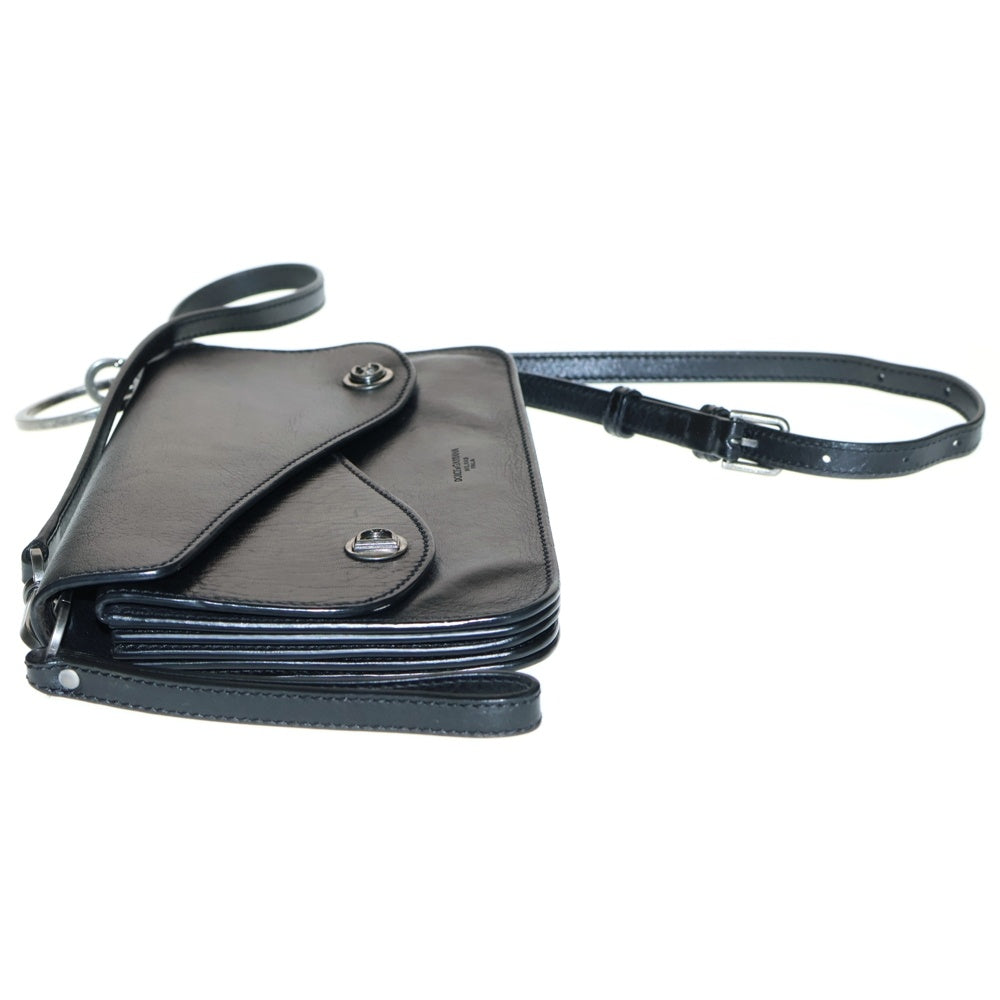 DOLCE & GABBANA(ドルチェアンドガッバーナ) レザー ワンショルダー バッグ ブラック