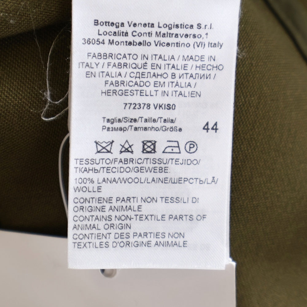 BOTTEGA VENETA(ボッテガヴェネタ) 24AW Grained Poudre Double Layer Shirt グレインド プードル ダブル レイヤー長袖シャツ カーキ 772378 VKIS0