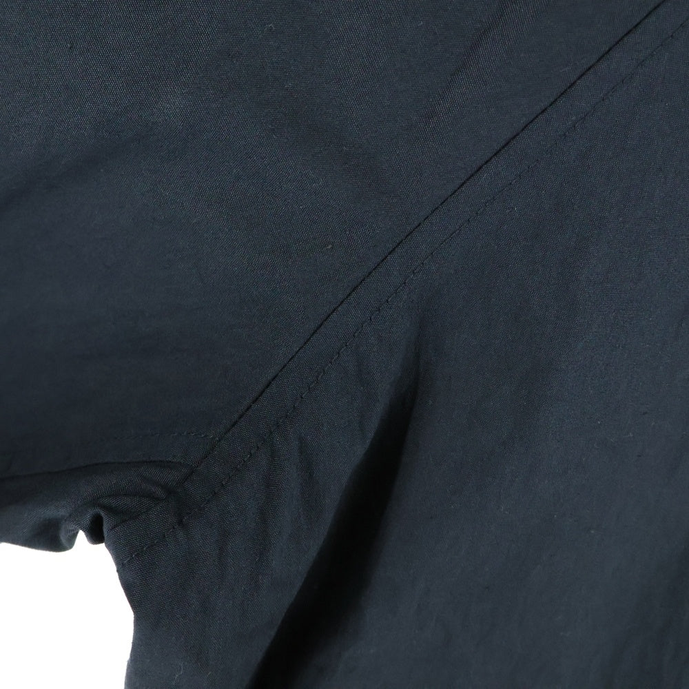 STUDIO NICHOLSON(スタジオニコルソン) DANI JACKET レザーカラー コットン ナイロン ジップアップ コート ブラック 51-10-652005