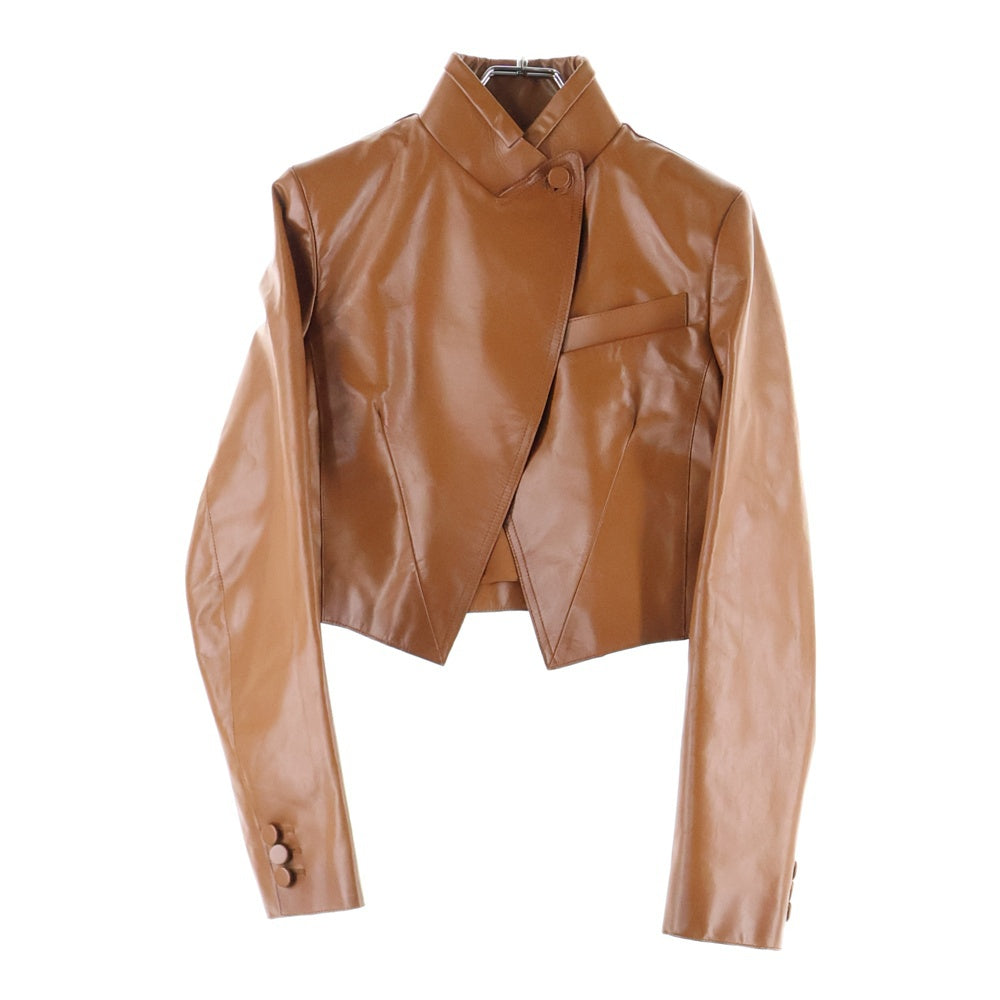 FENDI(フェンディ) 20SS Cropped Leather Jacket クロップドレザージャケット レディースレザージャケット FPJ930 ALBW ブラウン