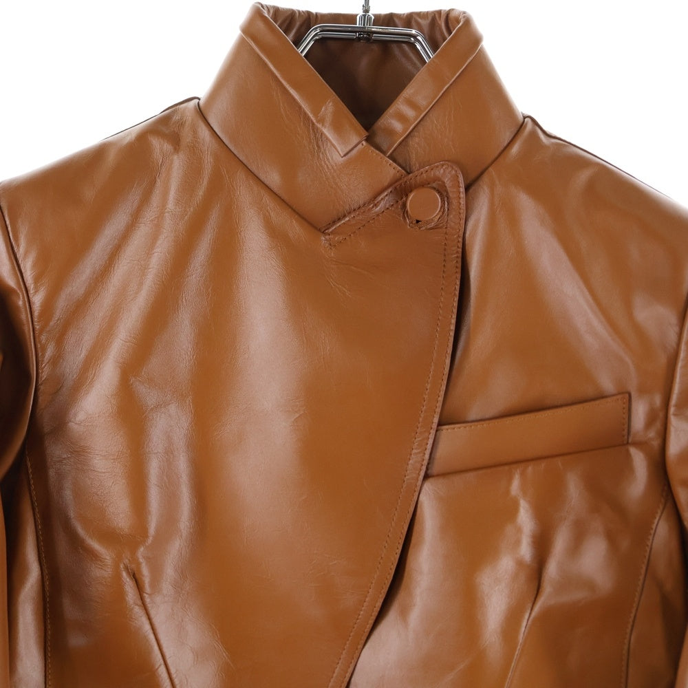 FENDI(フェンディ) 20SS Cropped Leather Jacket クロップドレザージャケット レディースレザージャケット FPJ930 ALBW ブラウン