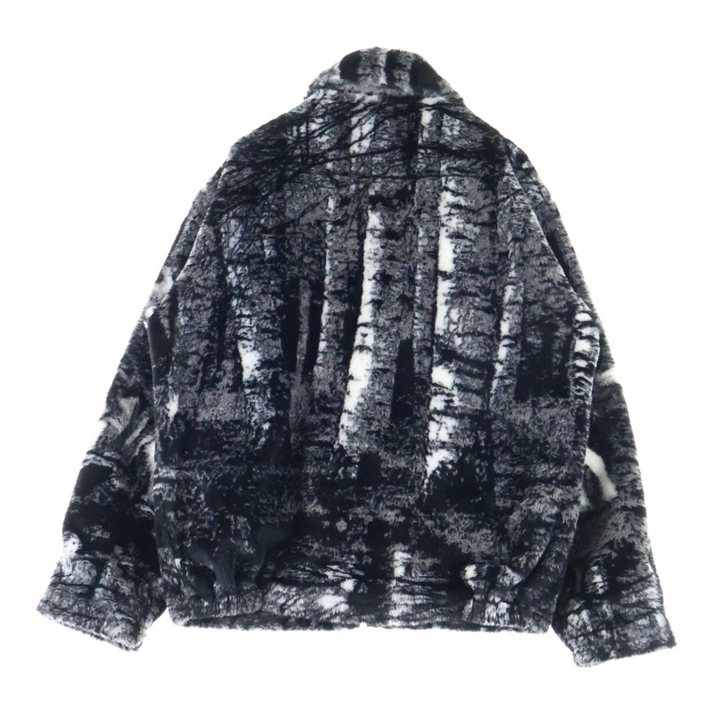 SCHOTT(ショット) ウルフ柄 ジップアップ ファー ジャケット ブラック 782-4252013