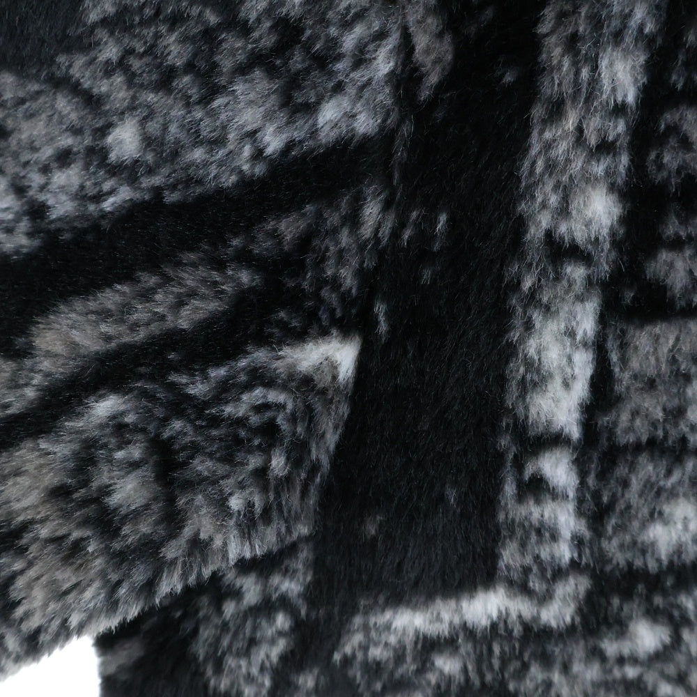 SCHOTT(ショット) ウルフ柄 ジップアップ ファー ジャケット ブラック 782-4252013