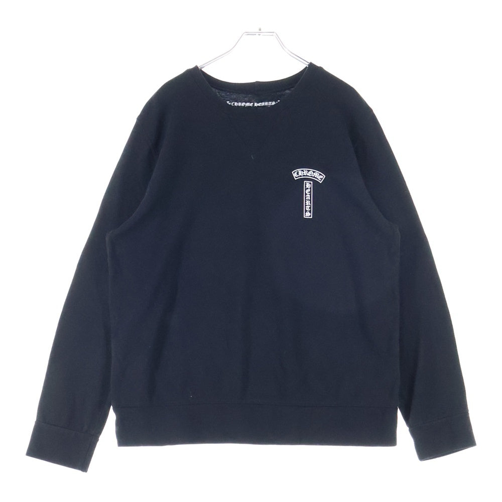 CHROME HEARTS(クロムハーツ) T-BAR HORSESHOE CREWNECK ホースシュークルーネック長袖スウェットシャツ ブラック