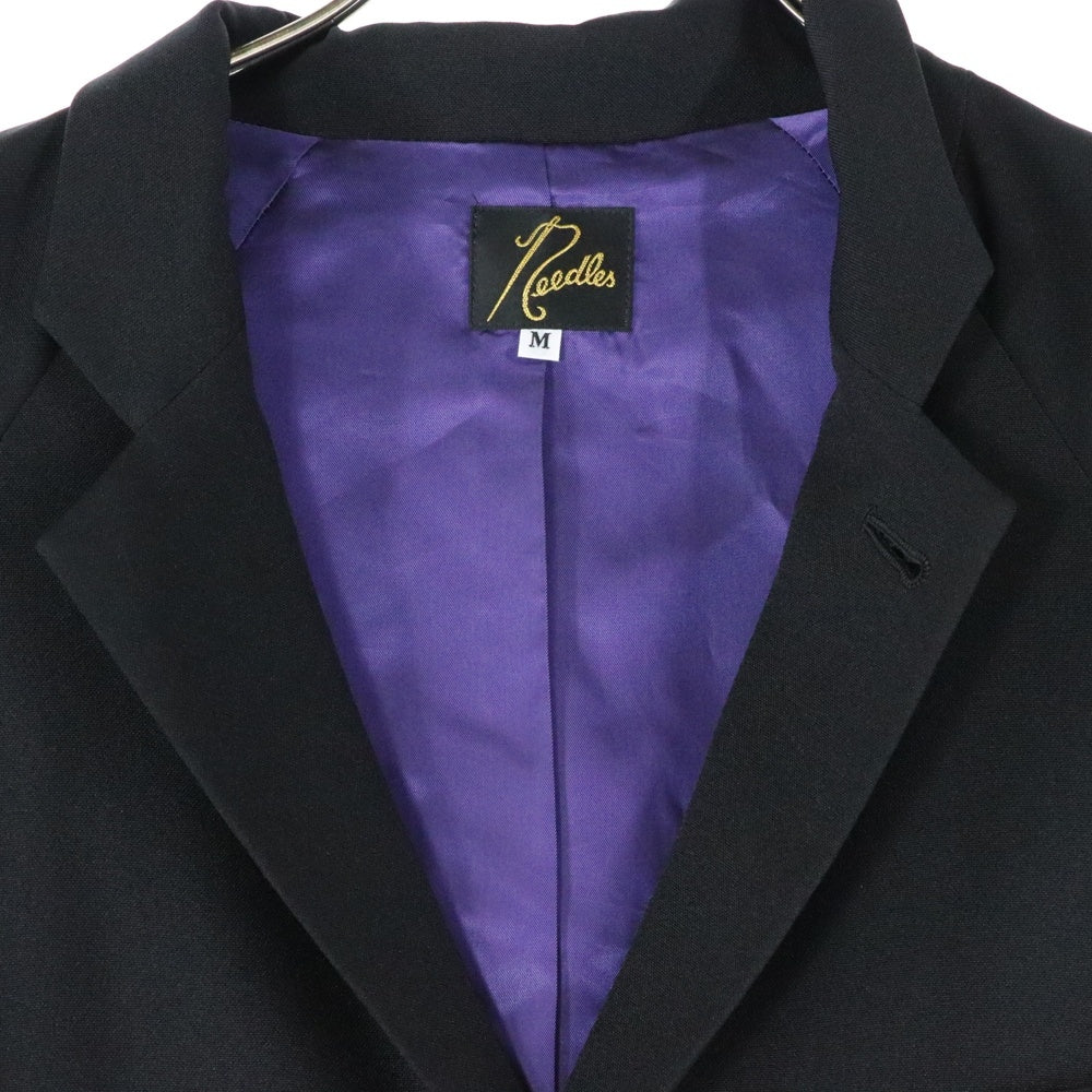 Needles(ニードルス) Raglan Jacket ロゴ刺繍 ジャージ素材 テーラードジャケット ブラック QV1556
