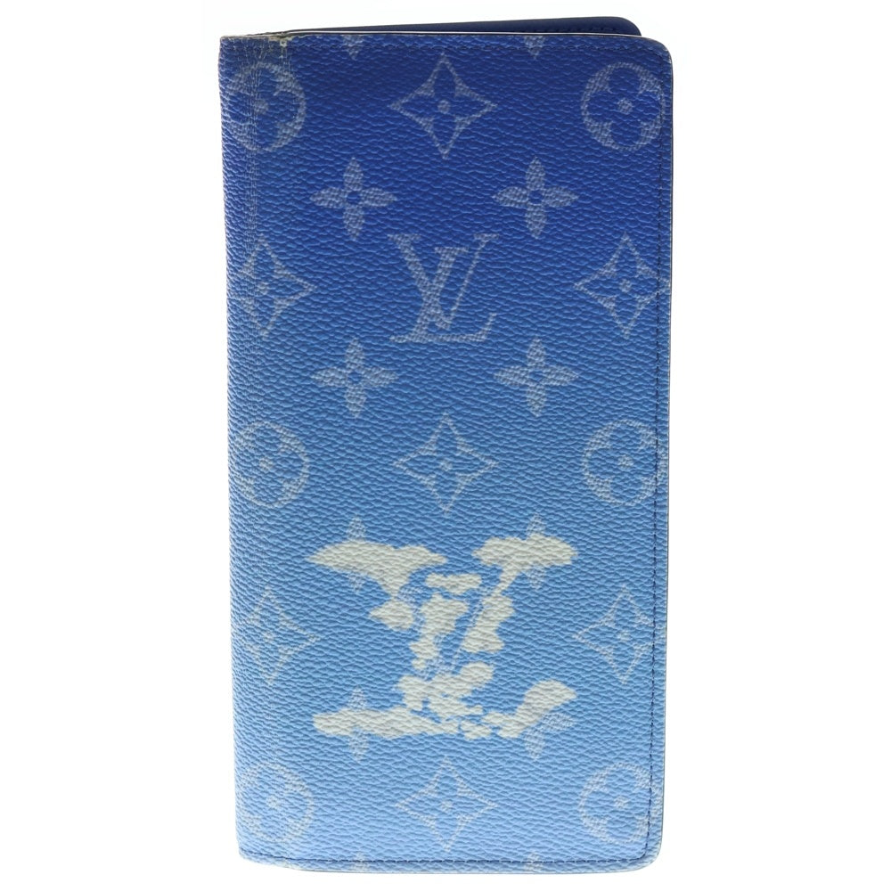LOUIS VUITTON(ルイヴィトン) 20AW Brazza Wallet ポルトフォイユブラザウォレット モノグラムクラウド 二つ折り長財布 M69680 ブルー