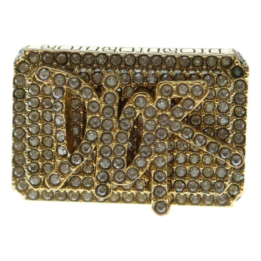 DIOR(ディオール) ×Shawn Stussy Square Ring ショーンステューシー スクエアリング ラインストーンロゴリング 指輪 ゴールド