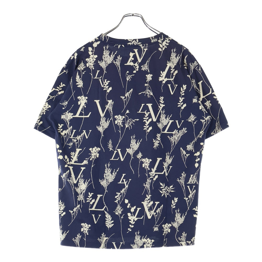 LOUIS VUITTON(ルイヴィトン) 20SS LV Leaf Discharge Tee LV リーフディスチャージTシャツ クルーネック総柄半袖Tシャツ 1A7X30 ネイビー