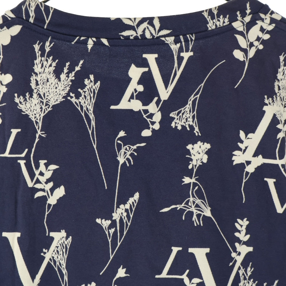 LOUIS VUITTON(ルイヴィトン) 20SS LV Leaf Discharge Tee LV リーフディスチャージTシャツ クルーネック総柄半袖Tシャツ 1A7X30 ネイビー