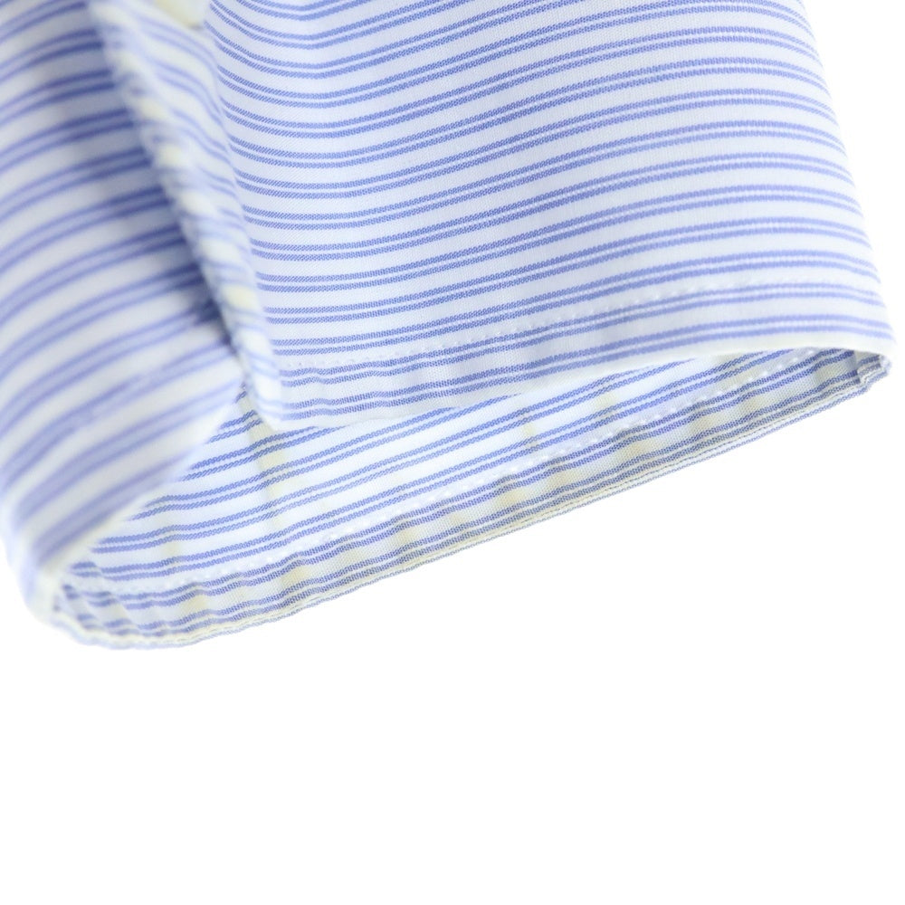 LOEWE(ロエベ) Multi Pocket Stripe Button Down Shirt マルチポケットストライプボタンダウンシャツ ロゴ刺繡長袖シャツ 1159-343-7679 ブルー