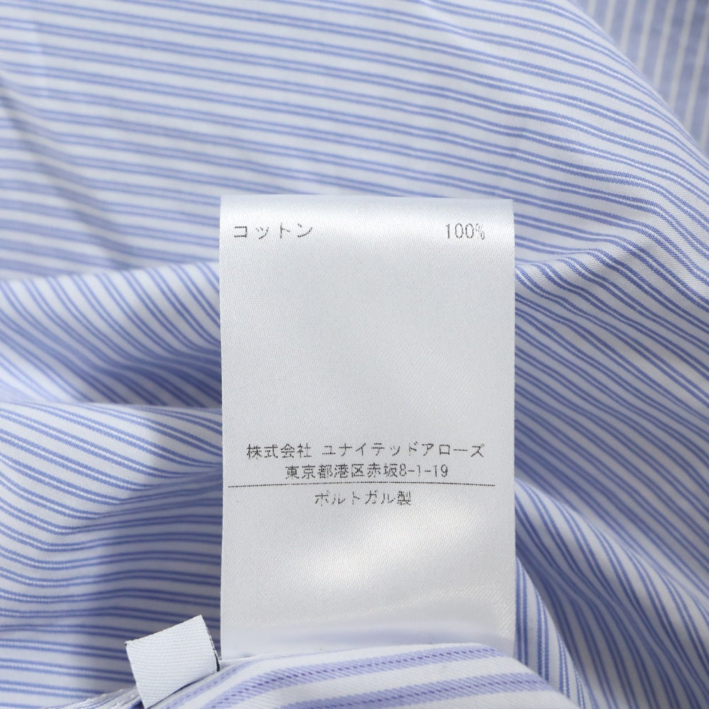 LOEWE(ロエベ) Multi Pocket Stripe Button Down Shirt マルチポケットストライプボタンダウンシャツ ロゴ刺繡長袖シャツ 1159-343-7679 ブルー