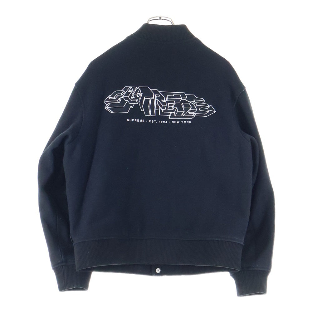 SUPREME(シュプリーム) 19AW Delta Logo Varsity Jacket デルタ ロゴ バーシティ ジャケット ブラック