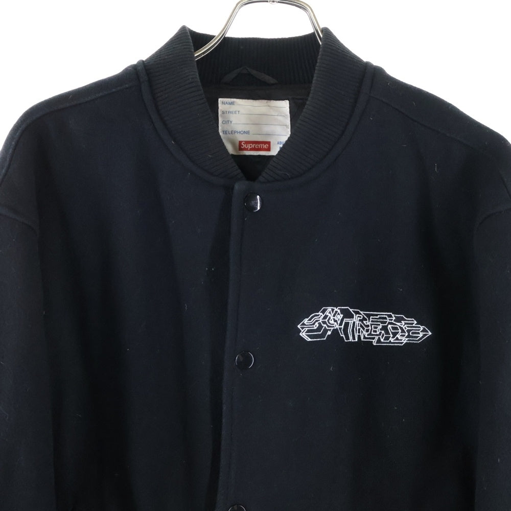 SUPREME(シュプリーム) 19AW Delta Logo Varsity Jacket デルタ ロゴ バーシティ ジャケット ブラック