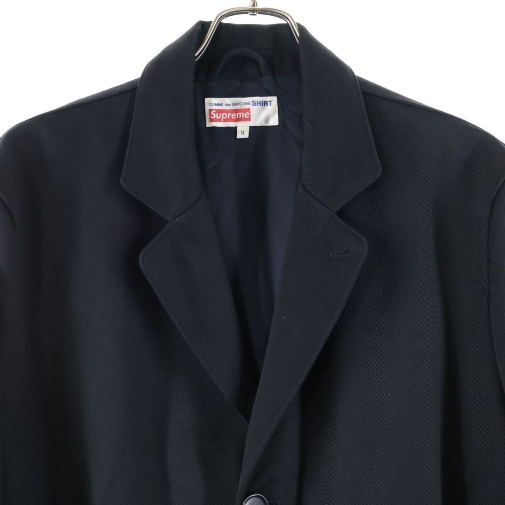 COMME des GARCONS(コムデギャルソン) 18AW ×SUPREME SHIRT Wool Blend Overcoat シュプリーム ウール バックロゴプリント ロングコート ジャケット ブラック J7FW18