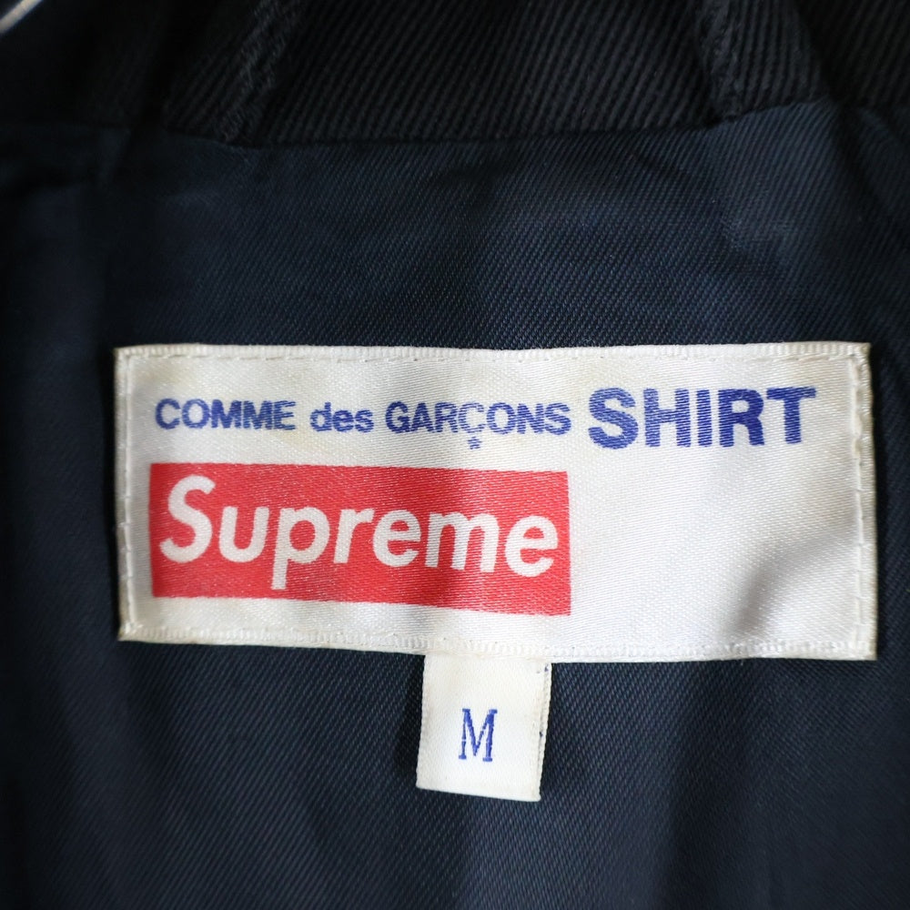 COMME des GARCONS(コムデギャルソン) 18AW ×SUPREME SHIRT Wool Blend Overcoat シュプリーム ウール バックロゴプリント ロングコート ジャケット ブラック J7FW18