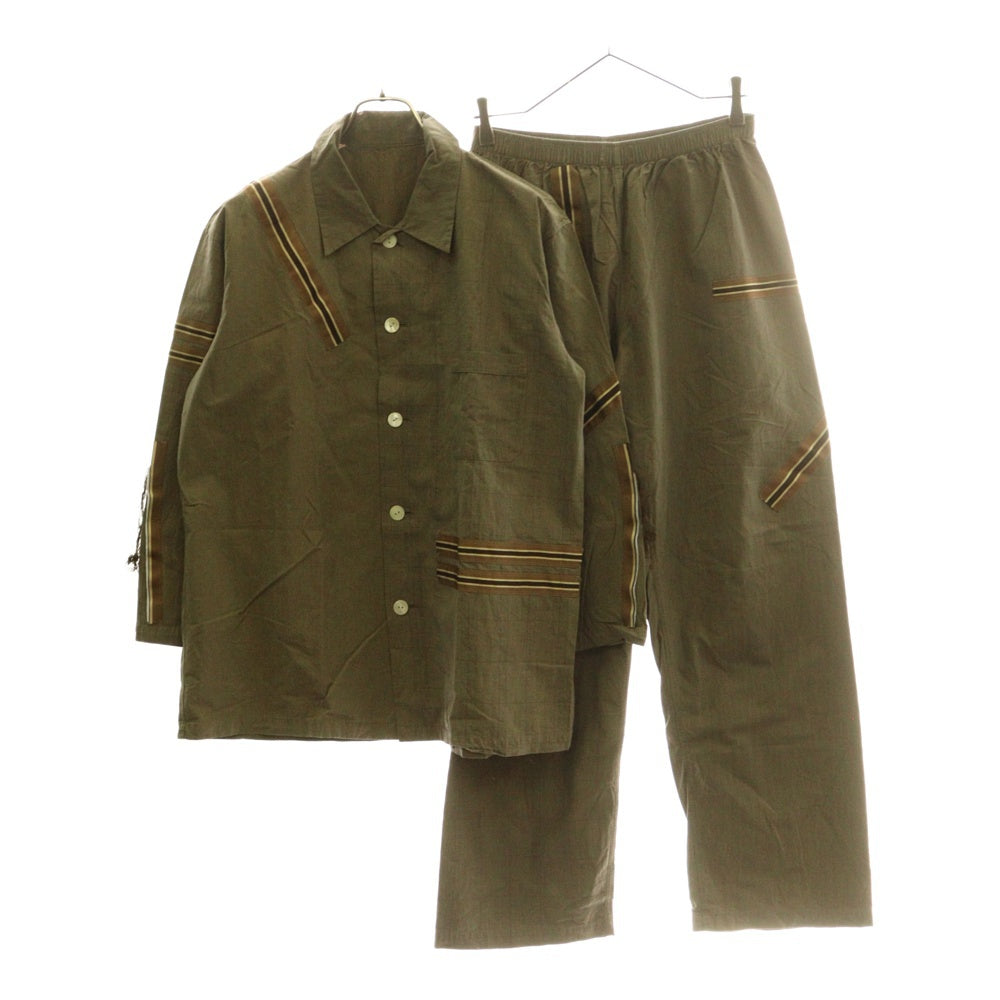 NUMBER (N)INE(ナンバーナイン) 03SS カート期 パジャマセットアップ テープディテールチェックセットアップ ブラウン