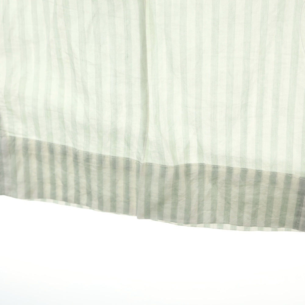 MAISON SPECIAL(メゾンスペシャル ) Washable Silky Stripe Easy Pants ウォッシャブルシルキーイージーパンツ ストライプ2タックワイドパンツ ホワイト/グリーン