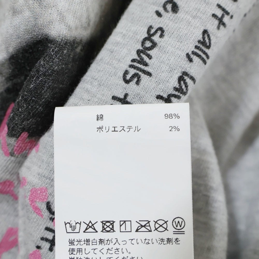MAISON SPECIAL(メゾンスペシャル ) Early Romance Long Sleeve T-shirt アーリーロマンスロングスリーブTシャツ ロゴプリントクルーネック長袖Tシャツ 21242415308 グレー