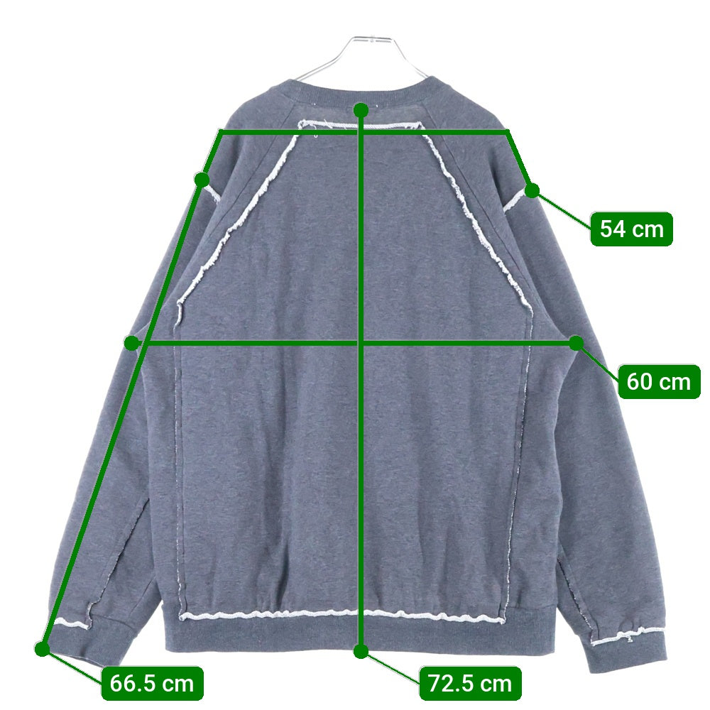 UNDERCOVERISM(アンダーカバイズム) 22AW Patch Sweat Shirts パッチスウェットシャツ ロゴプリントパッチワーク長袖トレーナー UI2B4802 グレー