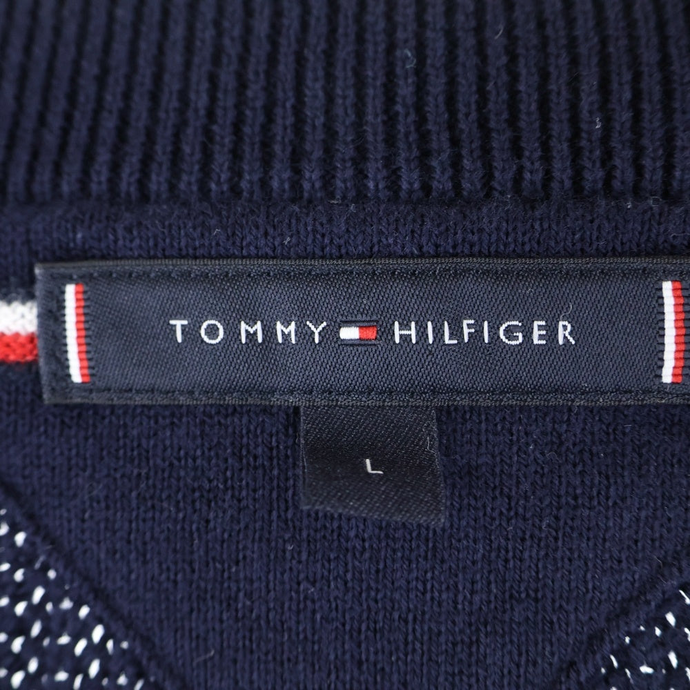 TOMMY HILFIGER(トミーヒルフィガー) Structure Global Stripe Cardigan ストラクチャーグローバルストライプカーディガン ニットカーディガン MW38087 ネイビー