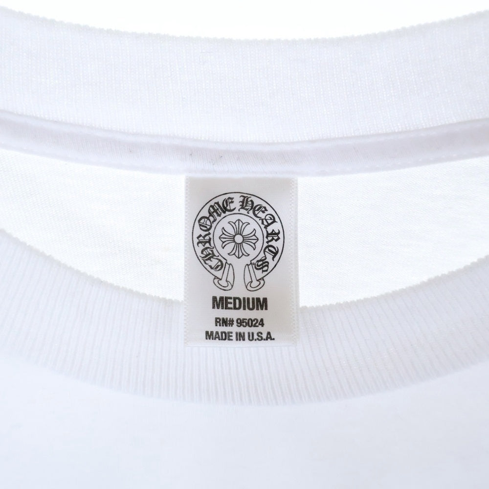 CHROME HEARTS(クロムハーツ) Honolulu CH PLS L/S TEE ホノルル限定 CHプラスプリントロングスリーブTシャツ ロゴプリントクルーネック長袖Tシャツ ホワイト