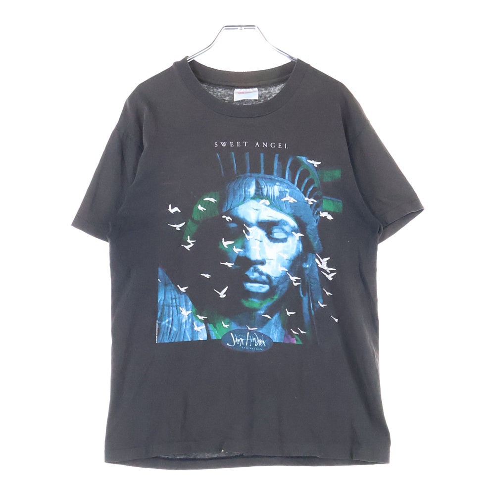 VINTAGE(ヴィンテージ) 90S VINATGE JIMI HENDRIX SWEET ANGEL ジミ ヘンドリックス フロントプリント 半袖Tシャツ カットソー ブラック
