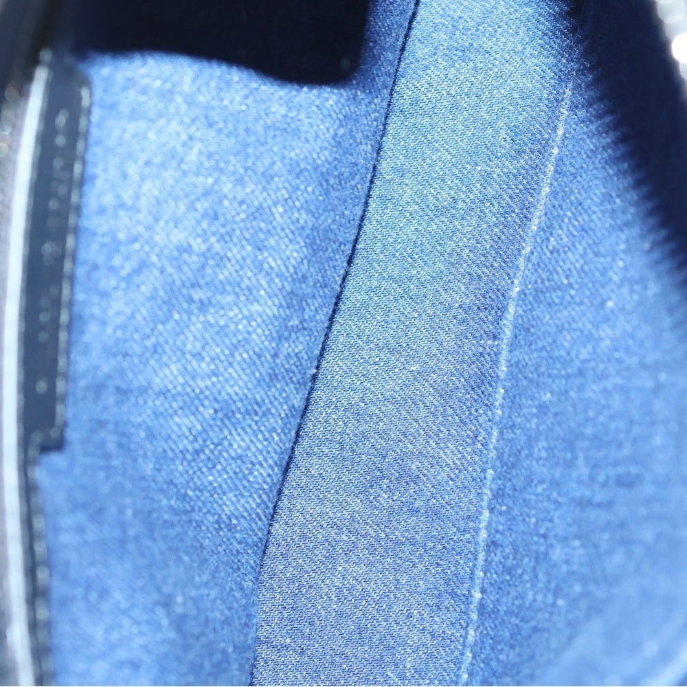 BOTTEGA VENETA(ボッテガヴェネタ) ディアゴ ファスナー デニム レザー メッセンジャー ショルダー バッグ インディゴ/ブラック